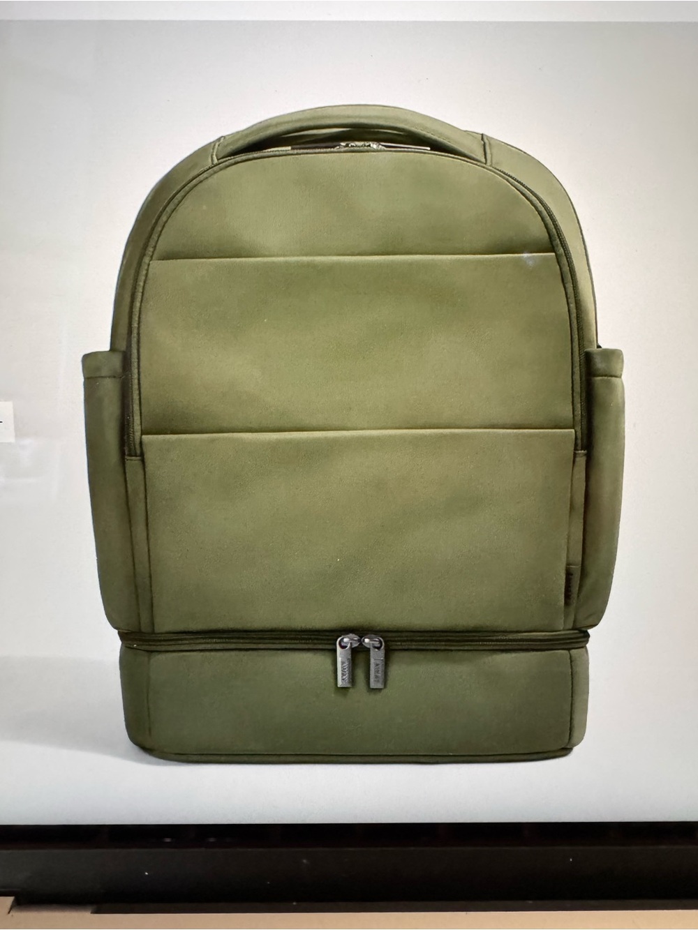 Away Double Diaper Backpack in Olive Green – Excellent Condition! Gender Neutral
